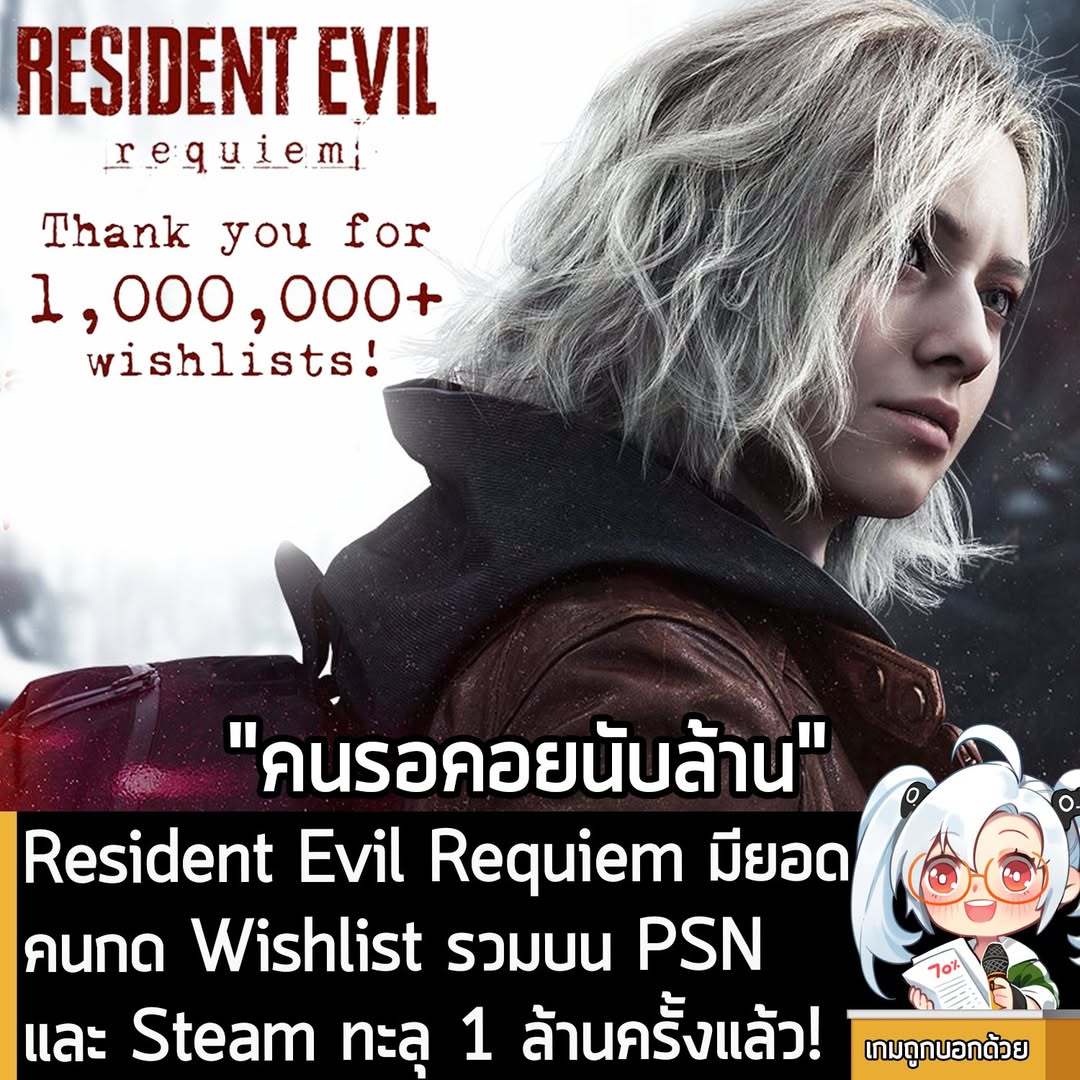 [News] Resident Evil Requiem มียอดคนกด Wishlist รวมบน PSN และ Steam ทะลุ 1 ล้านครั้งแล้ว!