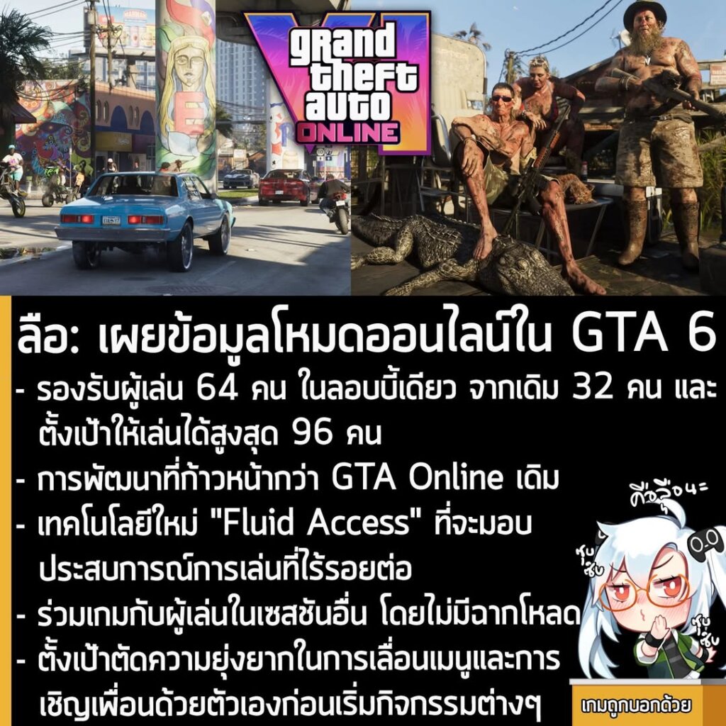 [Rumour] ลือ: เผยข้อมูลโหมดออนไลน์ใน GTA 6