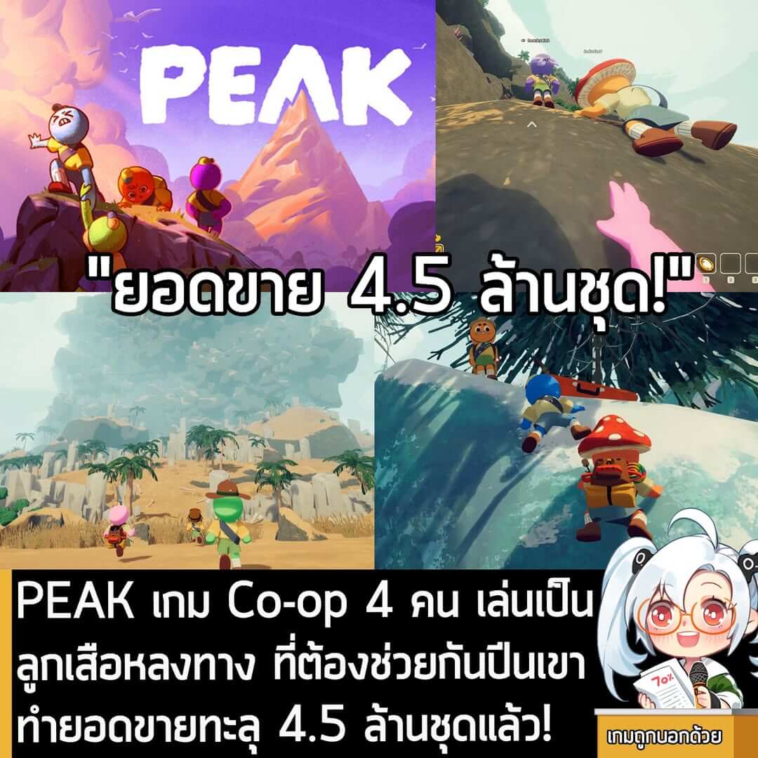 [News] PEAK เกม Co-op 4 คน เล่นเป็นลูกเสือหลงทาง ที่ต้องช่วยกันปีนเขา ทำยอดขายทะลุ 4.5 ล้านชุดแล้ว!