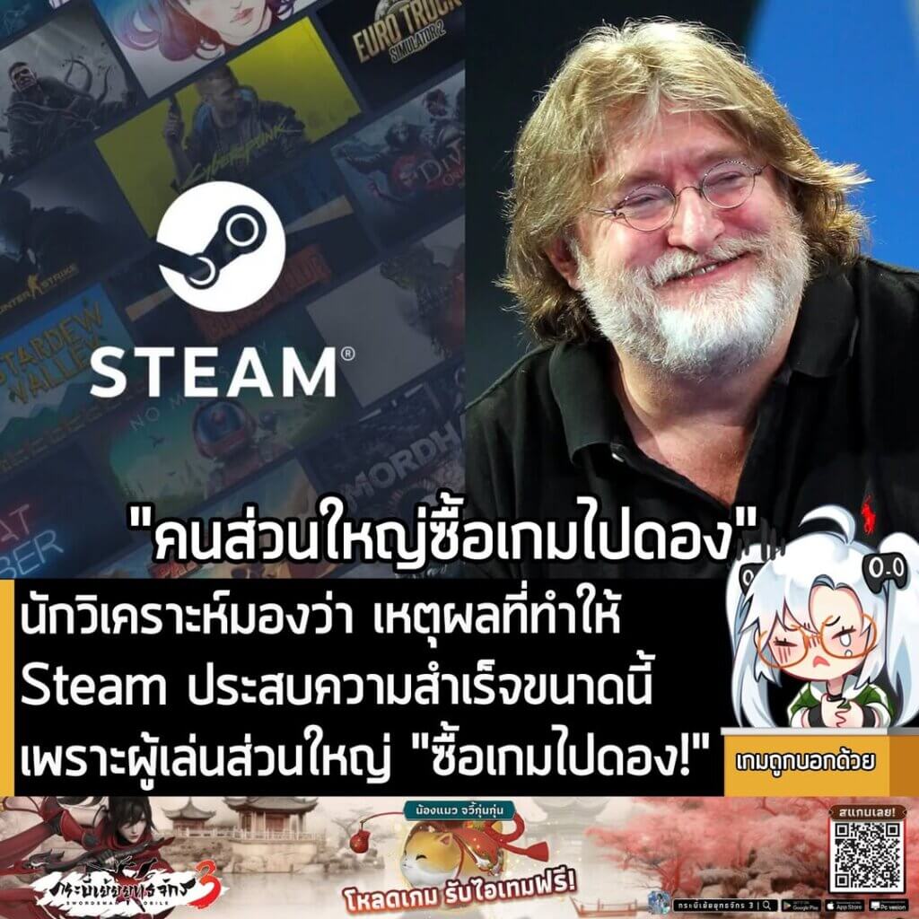 [News] นักวิเคราะห์มองว่า เหตุผลที่ทำให้ Steam ประสบความสำเร็จขนาดนี้ เพราะผู้เล่นส่วนใหญ่ "ซื้อเกมไปดอง!"