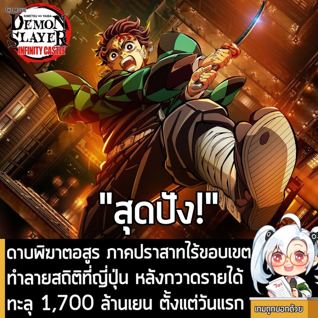 [News] ดาบพิฆารอสูร ภาคปราสาทไร้ขอบเขต ทำลายสถิติในญี่ปุ่น หลังกวาดรายได้ทะลุ 1,700 ล้านเยน ตั้งแต่วันแรก