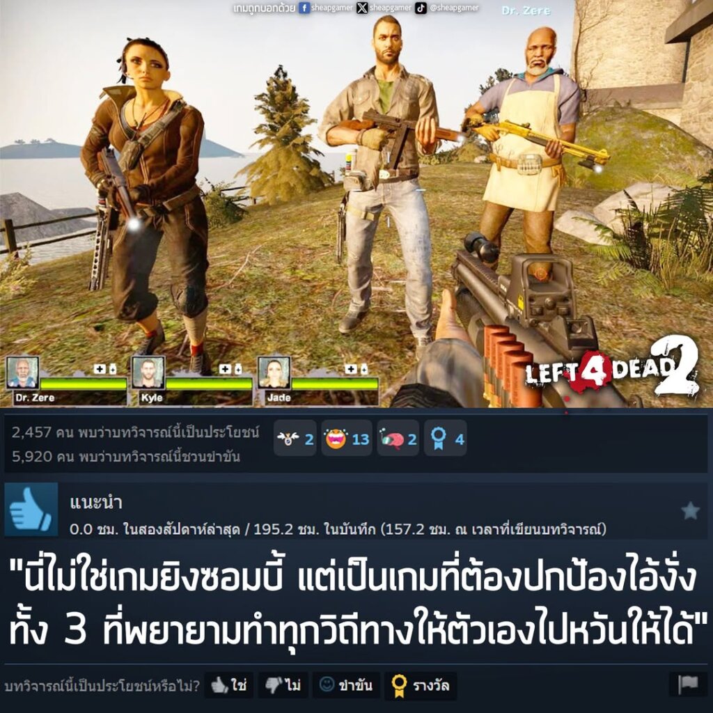 "นี่ไม่ใช่เกมยิงซอมบี้ แต่เป็นเกมที่ต้องปกป้องไอ้งั่งทั้ง 3 ที่พยายามทำทุกวิถีทางให้ตัวเองไปหวันให้ได้" "