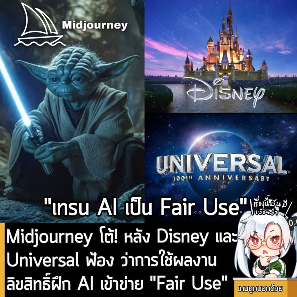 Midjourney โต้! หลัง Disney และ Universal ฟ้อง ว่าการใช้ผลงานลิขสิทธิ์ฝึก AI เข้าข่าย "Fair Use"