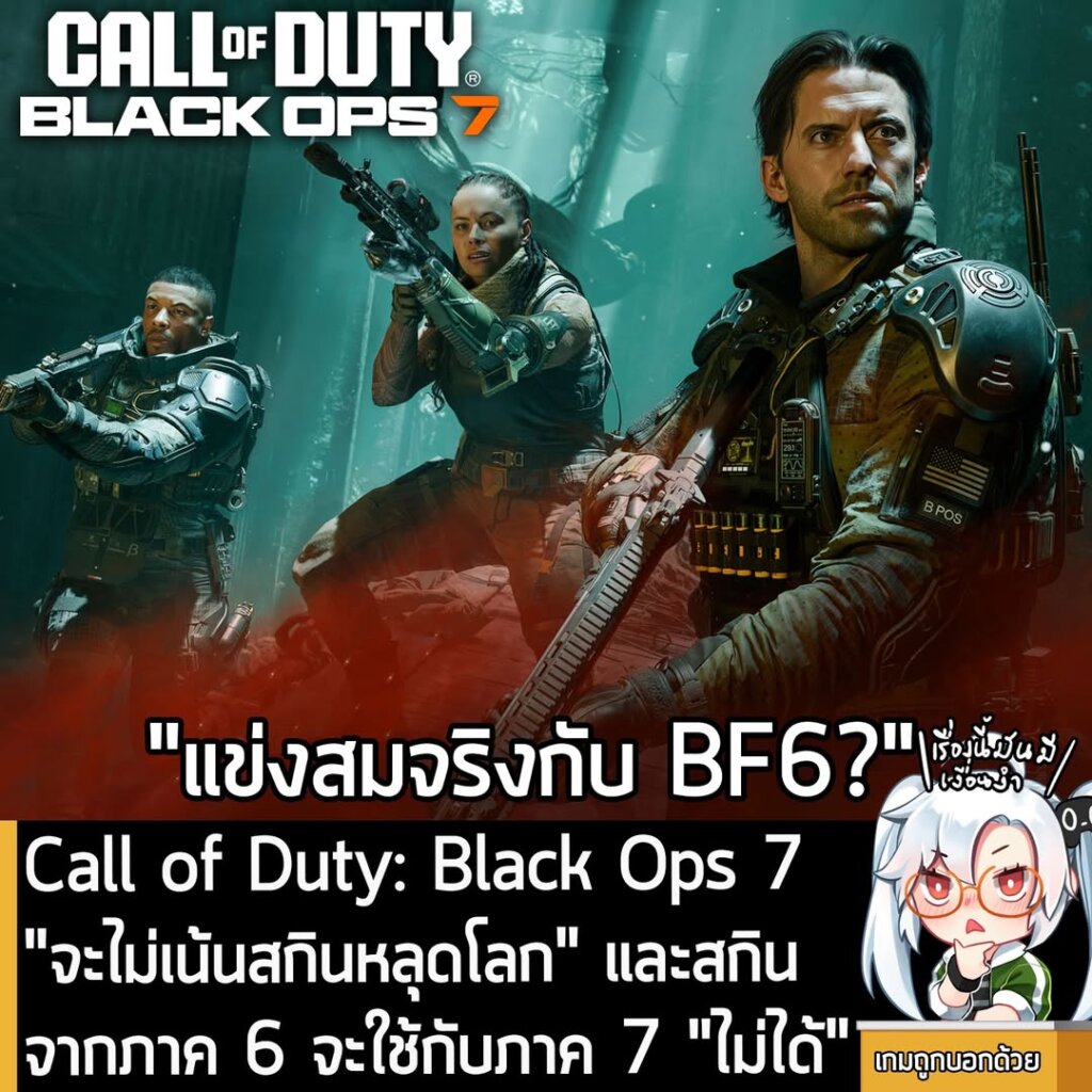 Call of Duty: Black Ops 7 "จะไม่เน้นสกินหลุดโลก" และสกินจากภาค 6 จะใช้กับภาค 7 "ไม่ได้"