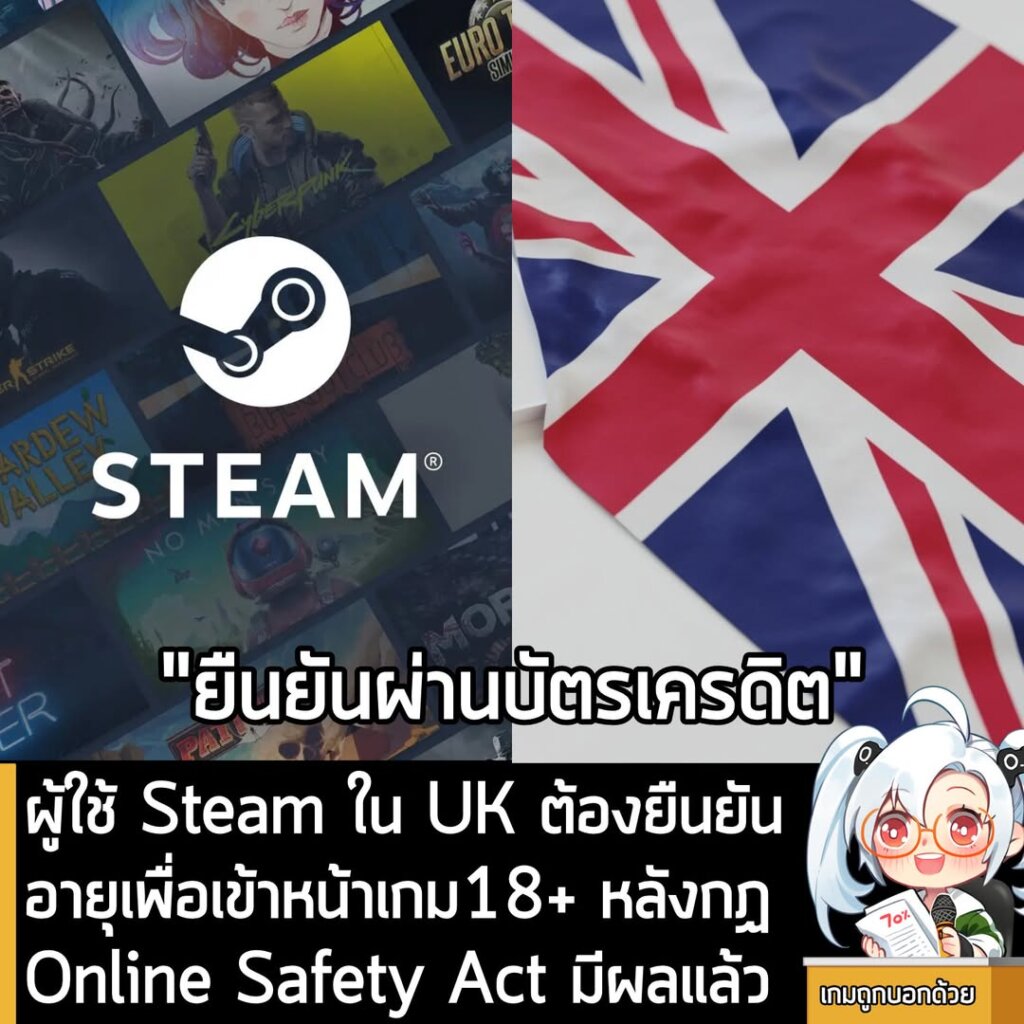 ผู้ใช้ Steam ใน UK ต้องยืนยันอายุเพื่อเข้าหน้าเกม 18+ หลังกฏ Online Safety Act มีผลแล้ว