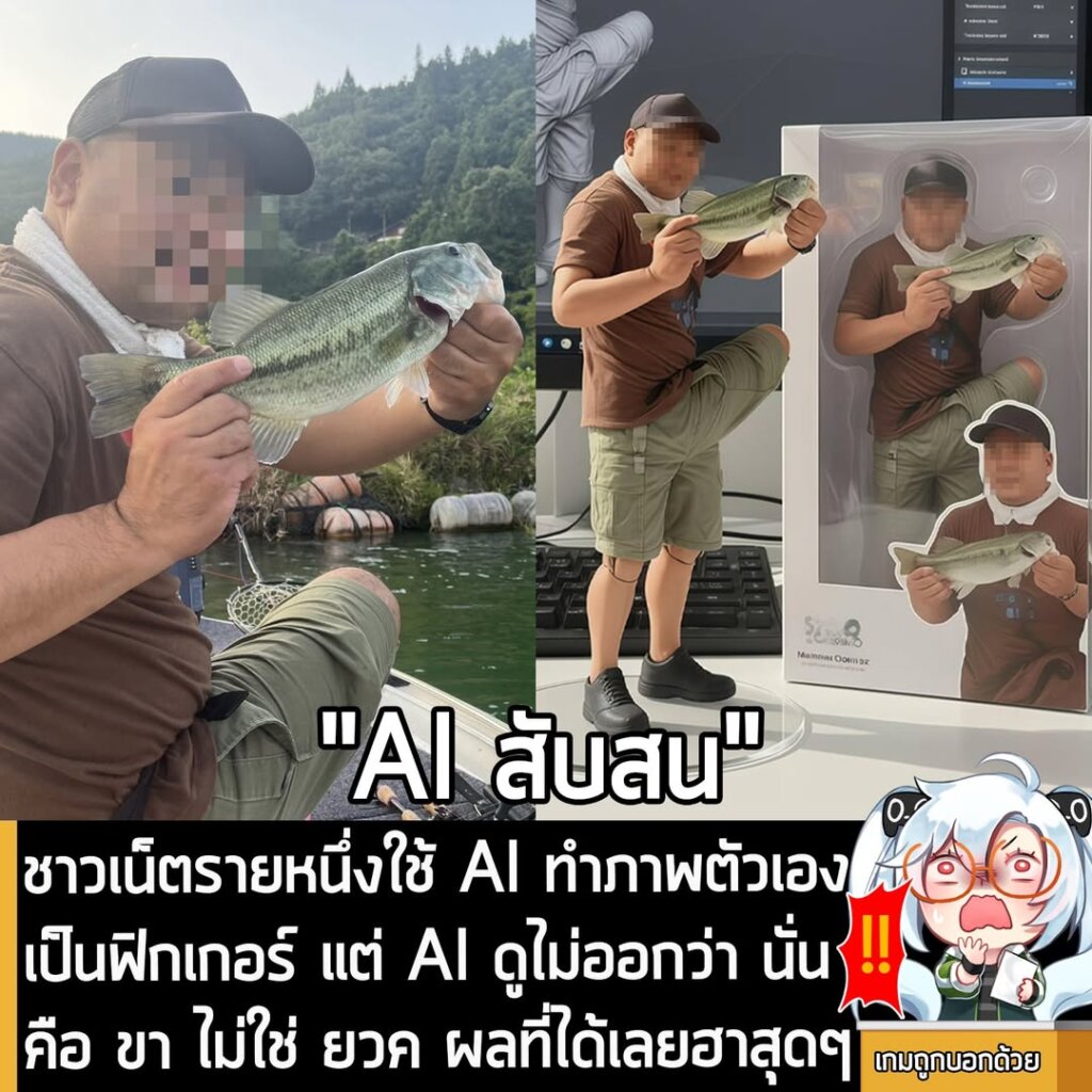 ชาวเน็ตรายหนึ่งใช้ AI ทำภาพตัวเองเป็นฟิกเกอร์ แต่ AI ดูไม่ออกว่า นั่นคือ ขา ไม่ใช่ ยวค ผลที่ได้เลยฮาสุดๆ