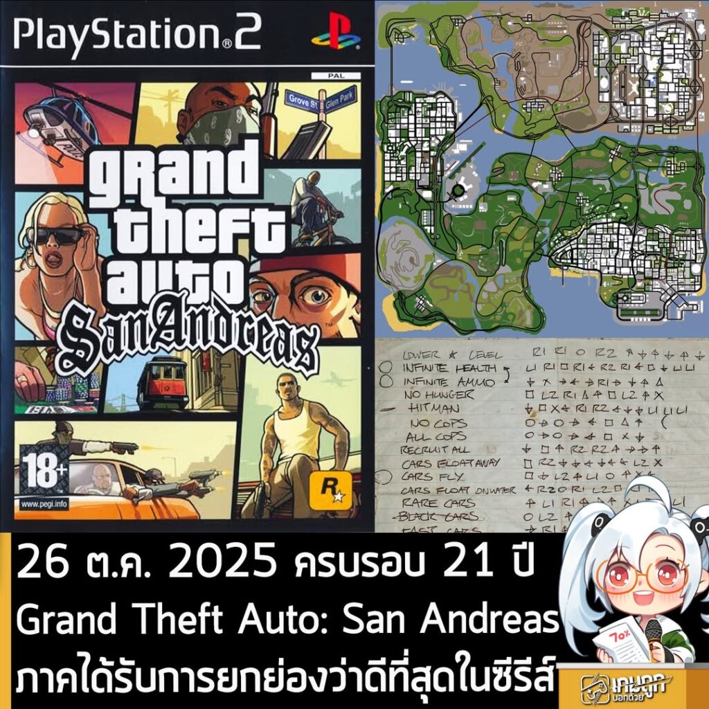 วันนี้เป็นวันครบรอบ 21 ปี ของเกมแอ็กชันผจญภัย Open World ในโลกอาชญากรรมจาก Rockstar Games ที่ไม่เพียงแต่เป็นเกมภาคที่แฟนๆ ยอมรับและยกย่องว่า "ดีที่สุดในซีรีส์" จนถึงขนาดเป็น 1 ในเกมที่ดีที่สุดเท่าที่วงการเกมเคยมีมา แต่มันยังเป็น 1 ในปัจจัยที่ทำให้ยอดขายของ PlayStation 2