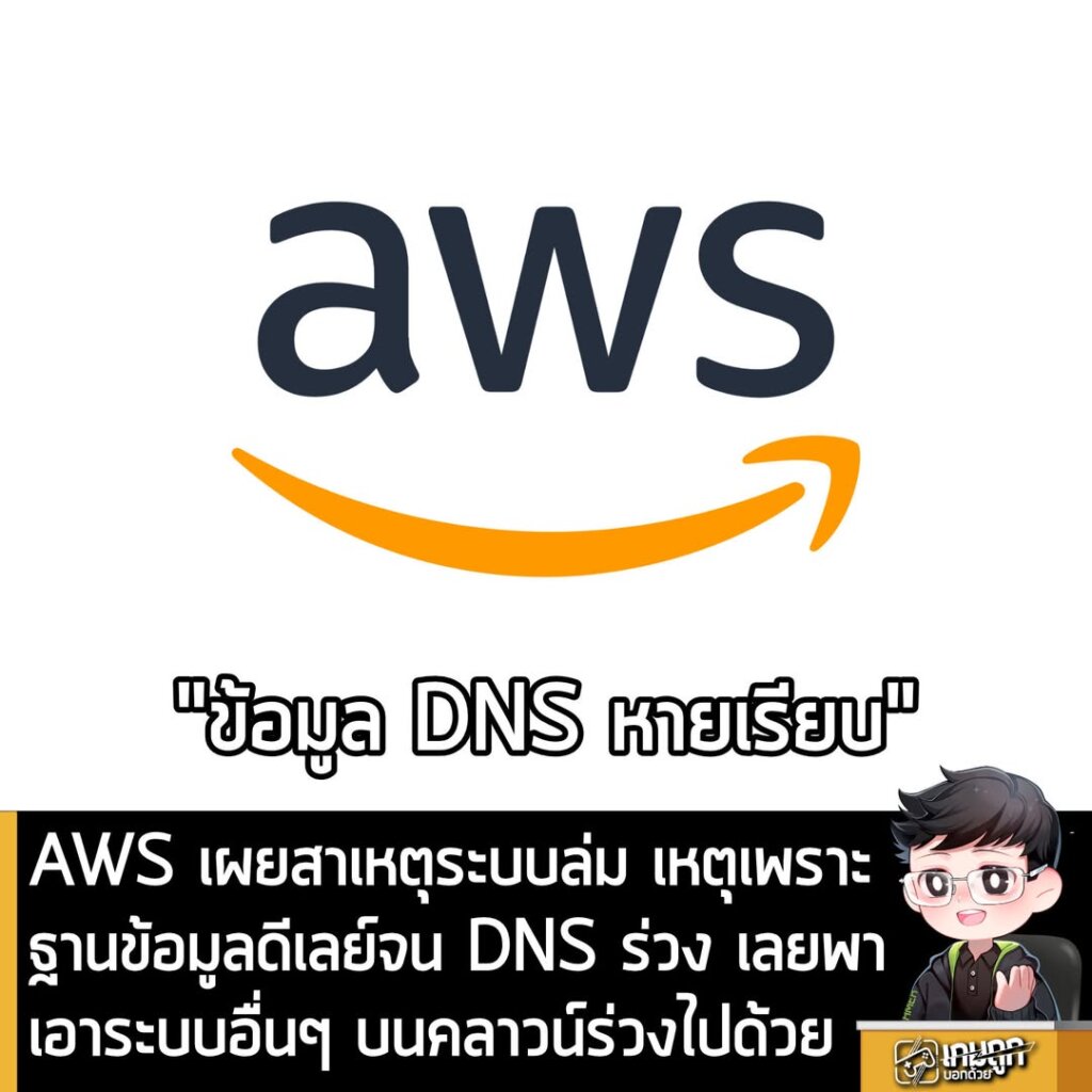 AWS เผยสาเหตุหลักจากบั๊กในระบบฐานข้อมูล ส่งผลให้บริการและเกมหลายอย่างทั่วโลกล่มเมื่อสัปดาห์ก่อน