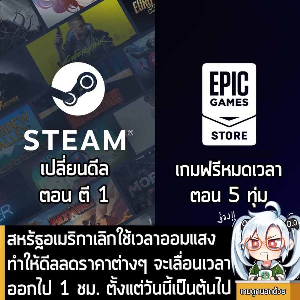 สหรัฐอเมริกาเลิกใช้เวลาออมแสง ทำให้ดีลลดราคาต่างๆ จะเลื่อนเวลาออกไป 1 ชม. ตั้งแต่วันนี้เป็นต้นไป
