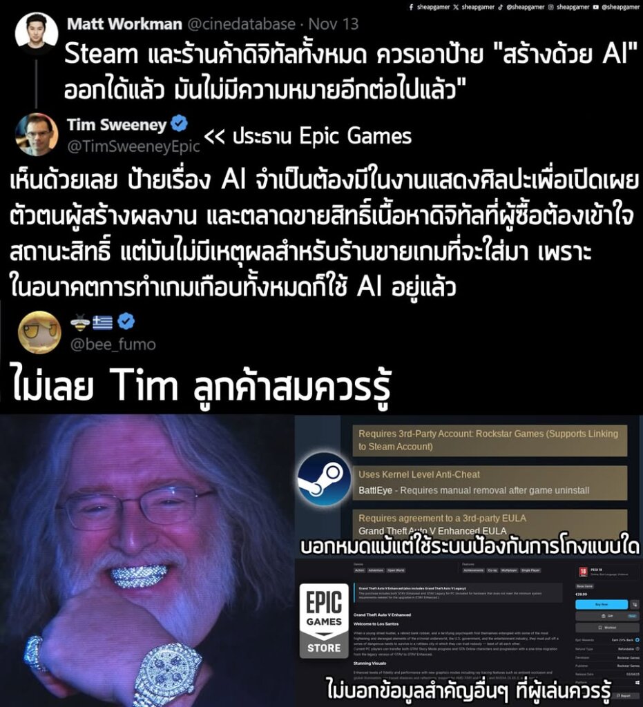 "Steam และร้านค้าดิจิทัลทั้งหมด ควรเอาป้าย 'สร้างด้วย AI' ออกได้แล้ว มันไม่มีความหมายอีกต่อไปแล้ว"