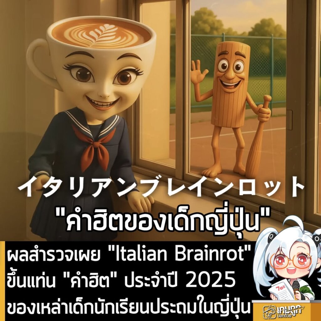 ผลสำรวจเผย "Italian Brainrot" ขึ้นแท่น "คำฮิต" ประจำปี 2025 ของเหล่าเด็กนักเรียนประถมในญี่ปุ่น