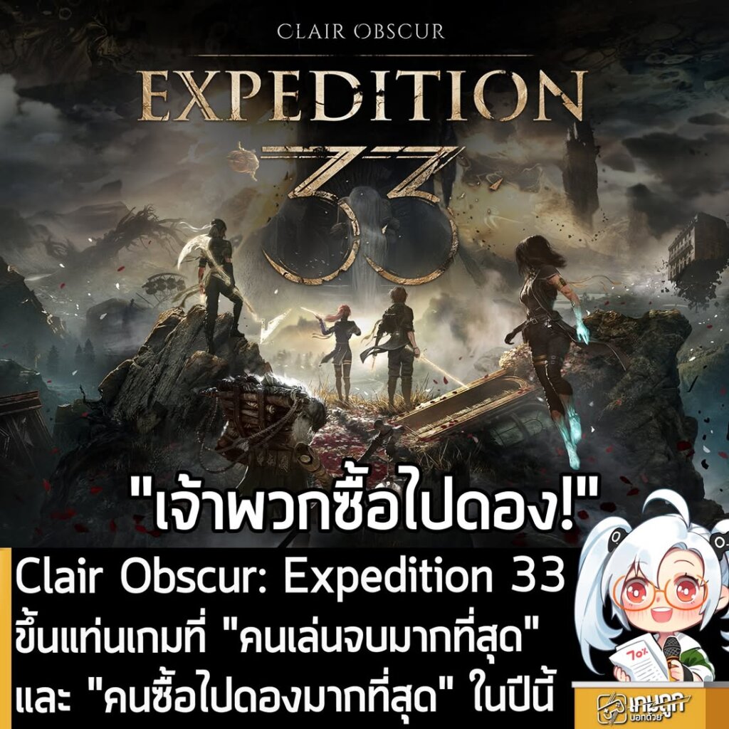 Clair Obscur: Expedition 33 ขึ้นแท่นเกมที่ "คนเล่นจบมากที่สุด" และ "คนซื้อไปดองมากที่สุด" ในปีนี้