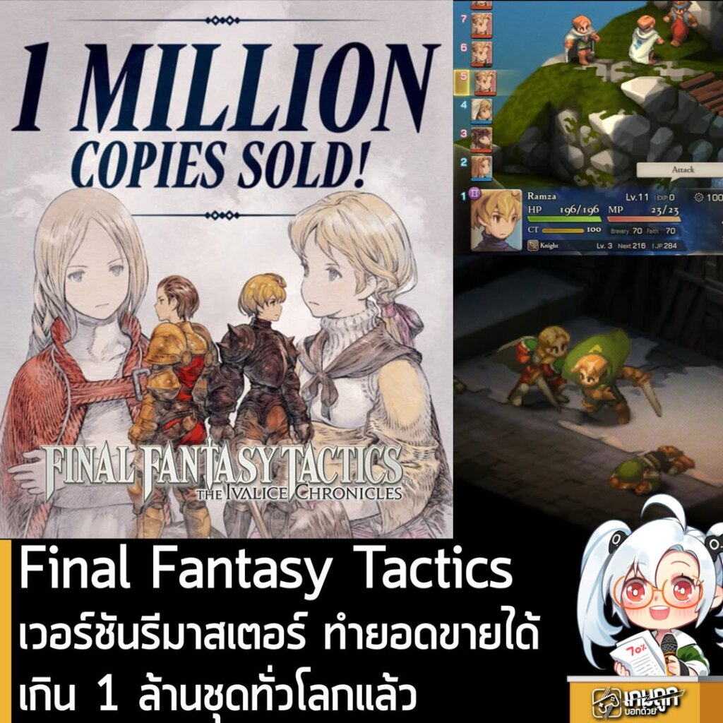 Final Fantasy Tactics เวอร์ชันรีมาสเตอร์ ทำยอดขายได้เกิน 1 ล้านชุดทั่วโลกแล้ว