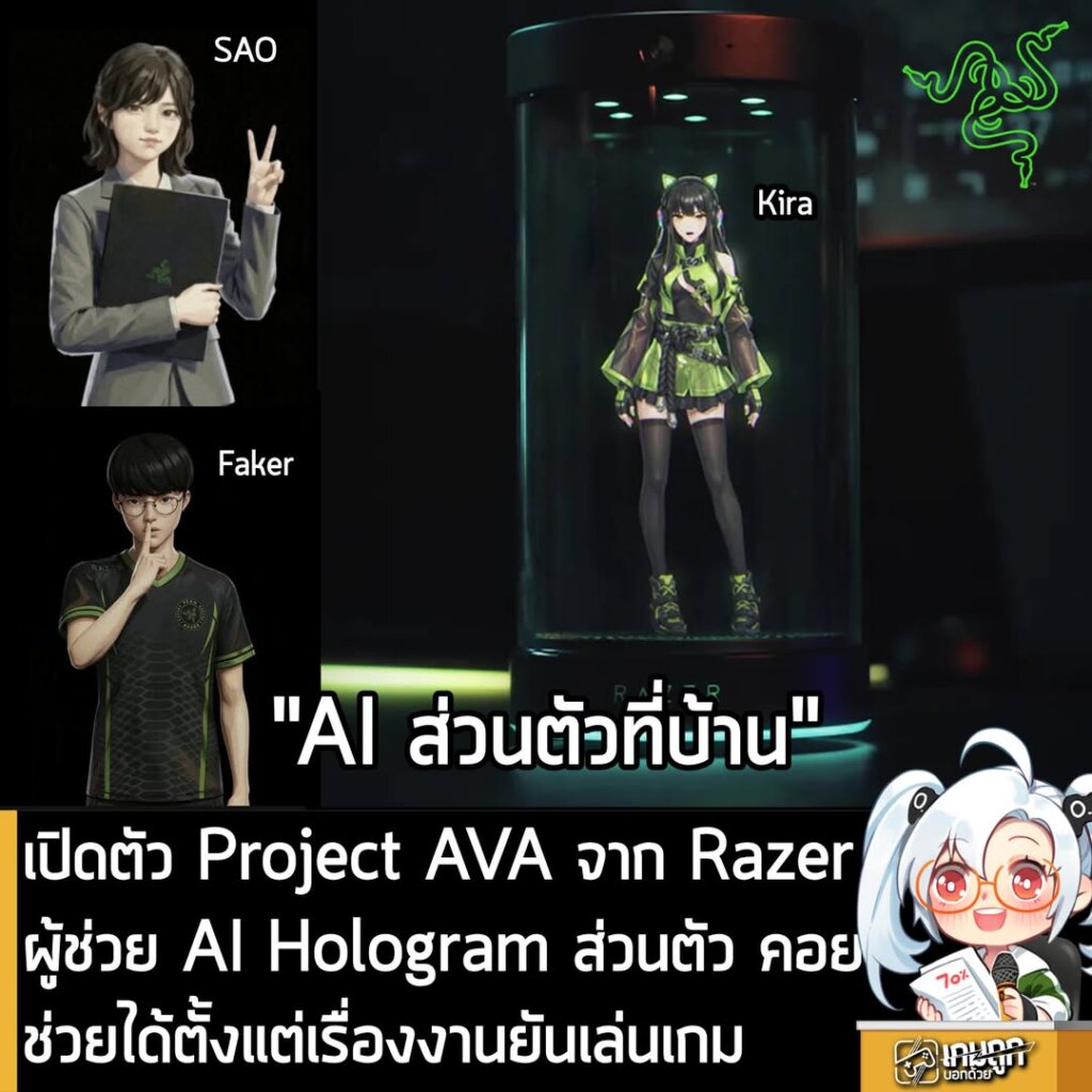 เปิดตัว Project AVA จาก Razerผู้ช่วย AI Hologram ส่วนตัว คอยช่วยได้ตั้งแต่เรื่องงานยันเล่นเกม