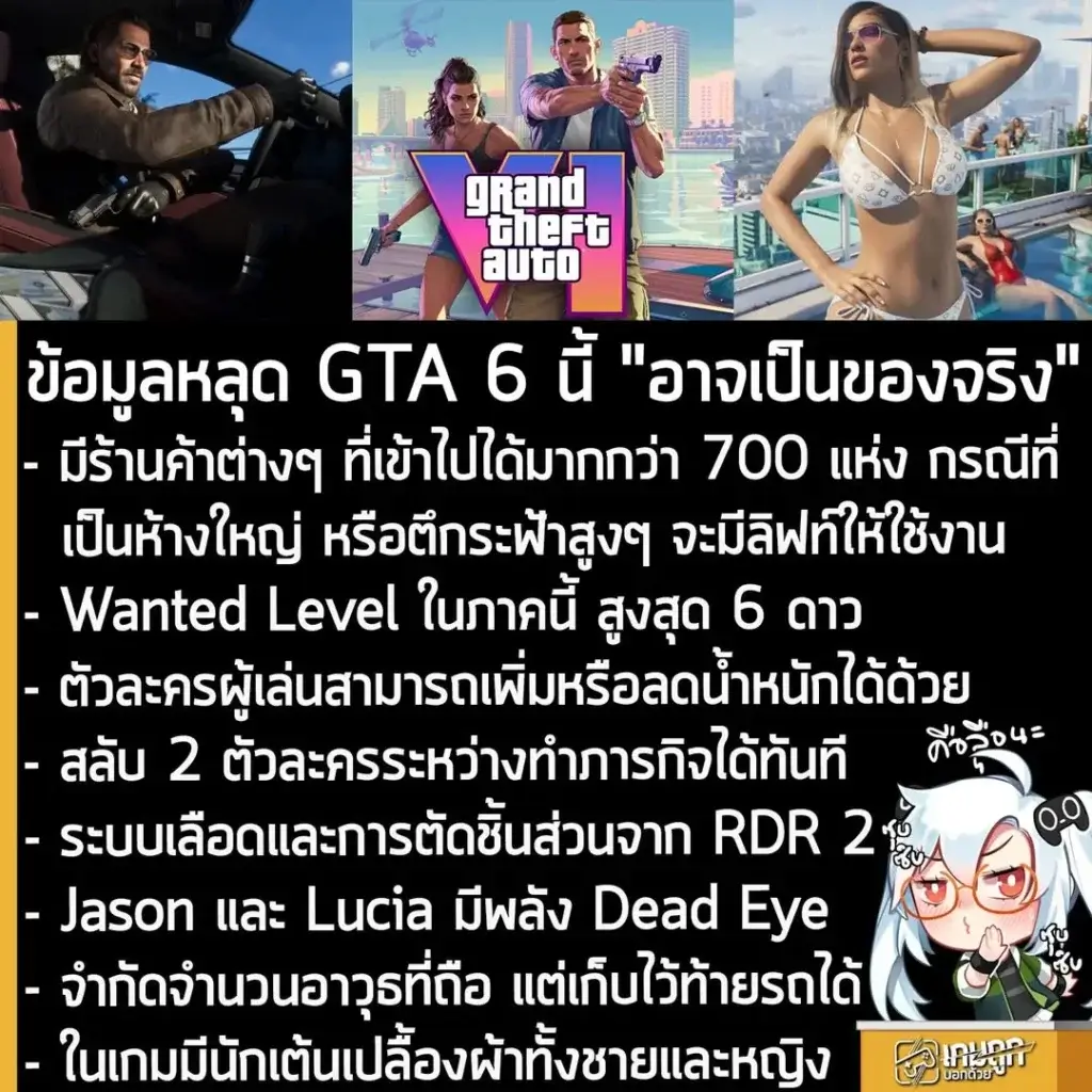 ลือ: ข้อมูลหลุด GTA 6 เหล่านี้ "อาจเป็นของจริง"