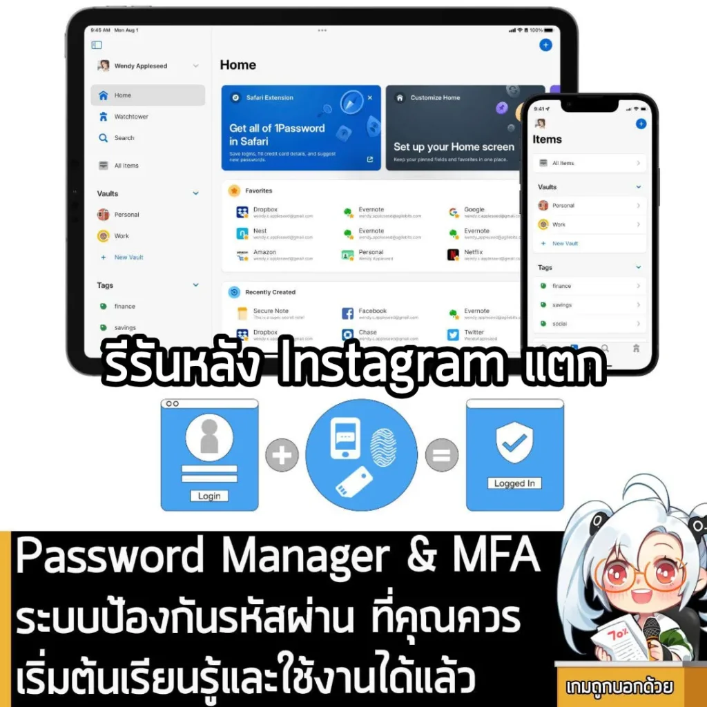 หยุดใช้รหัสผ่านซ้ำๆ ป้องกันบัญชีโดนแฮก ให้ชีวิตออนไลน์ปลอดภัยด้วย Password Manager + MFA