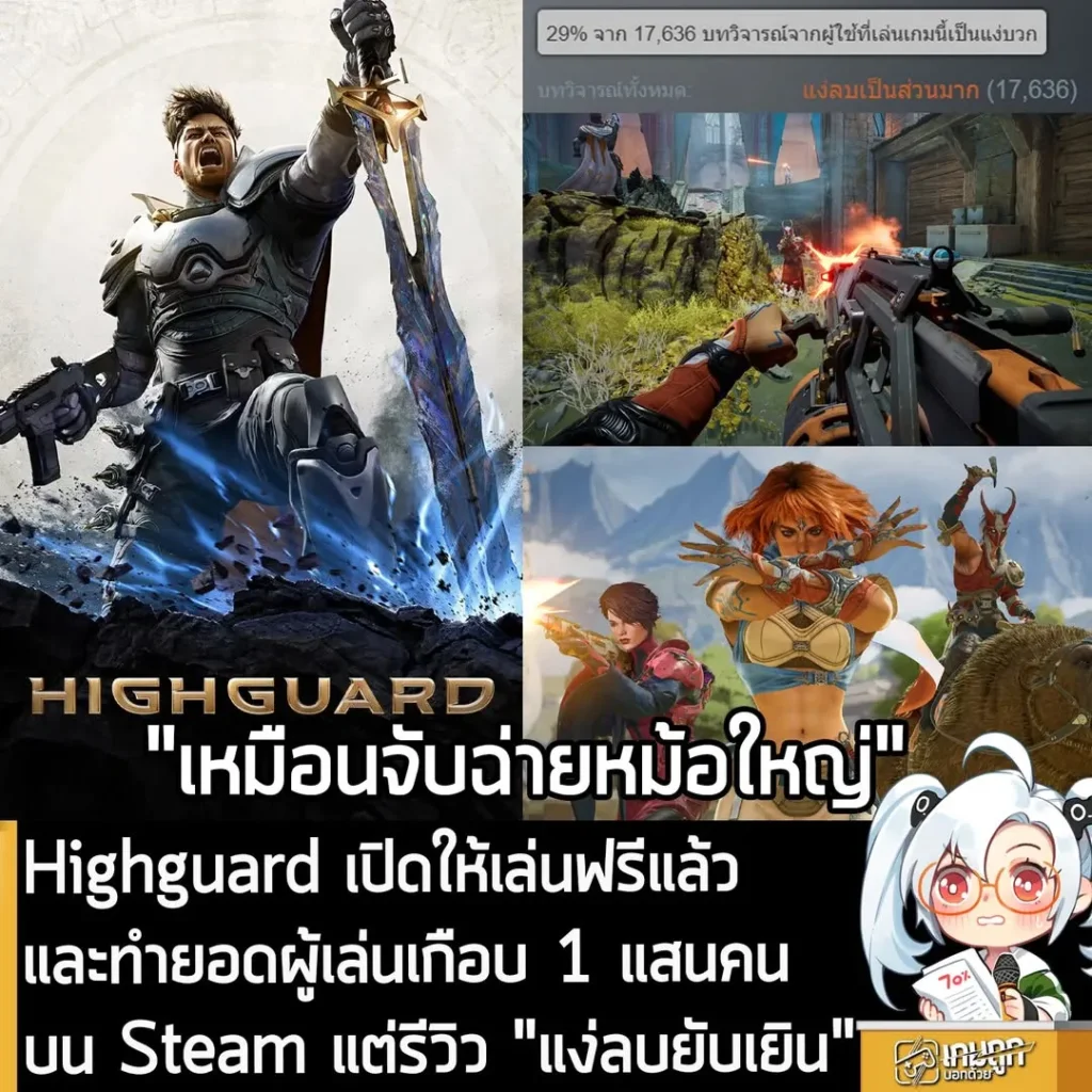 Highguard เปิดให้เล่นฟรีแล้ว และทำยอดผู้เล่นเกือบ 1 แสนคน บน Steam แต่รีวิว "แง่ลบยับเยิน"