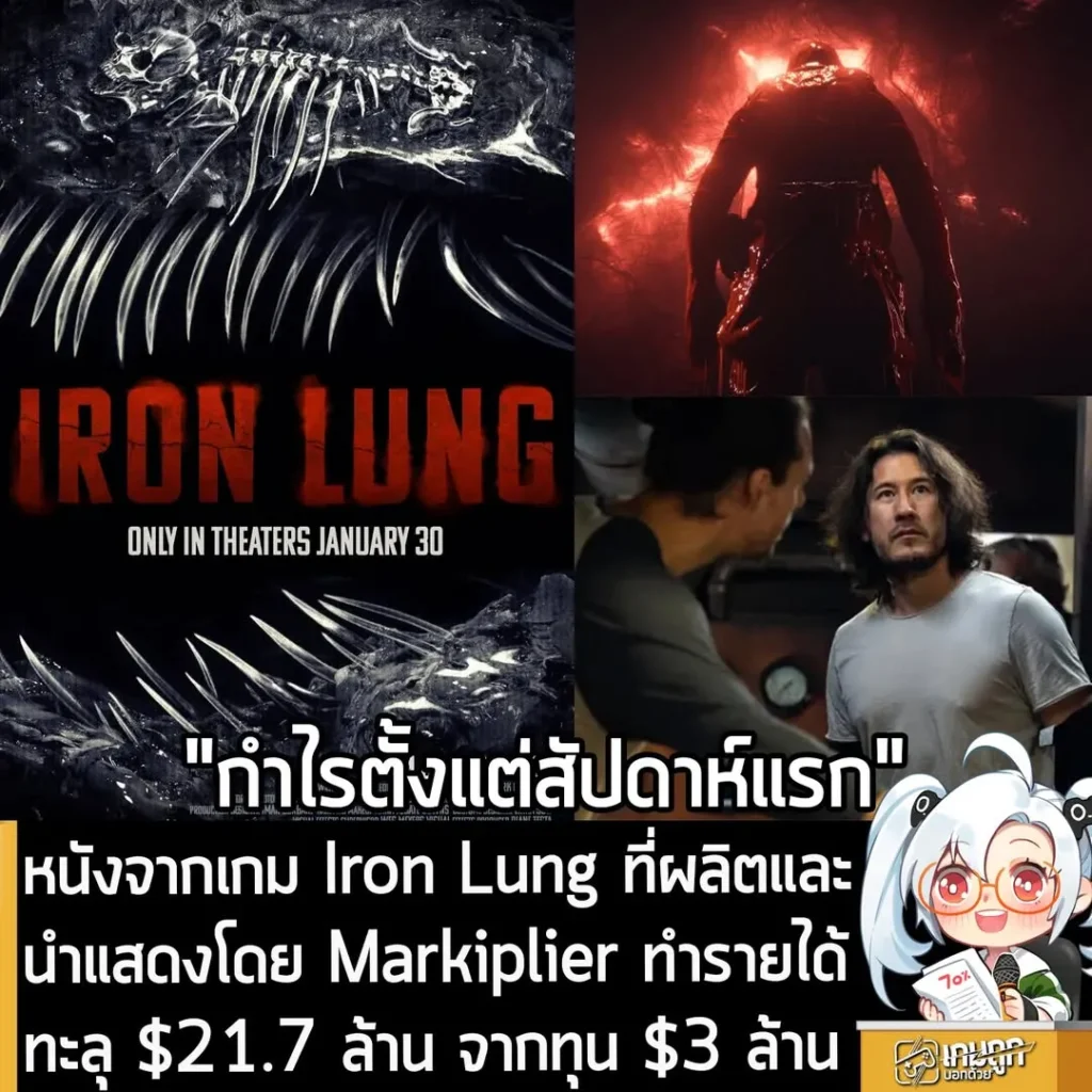 หนังจากเกม Iron Lung ที่ผลิตและนำแสดงโดย Markiplier ทำรายได้ทะลุ $21.7 ล้าน จากทุน $3 ล้าน