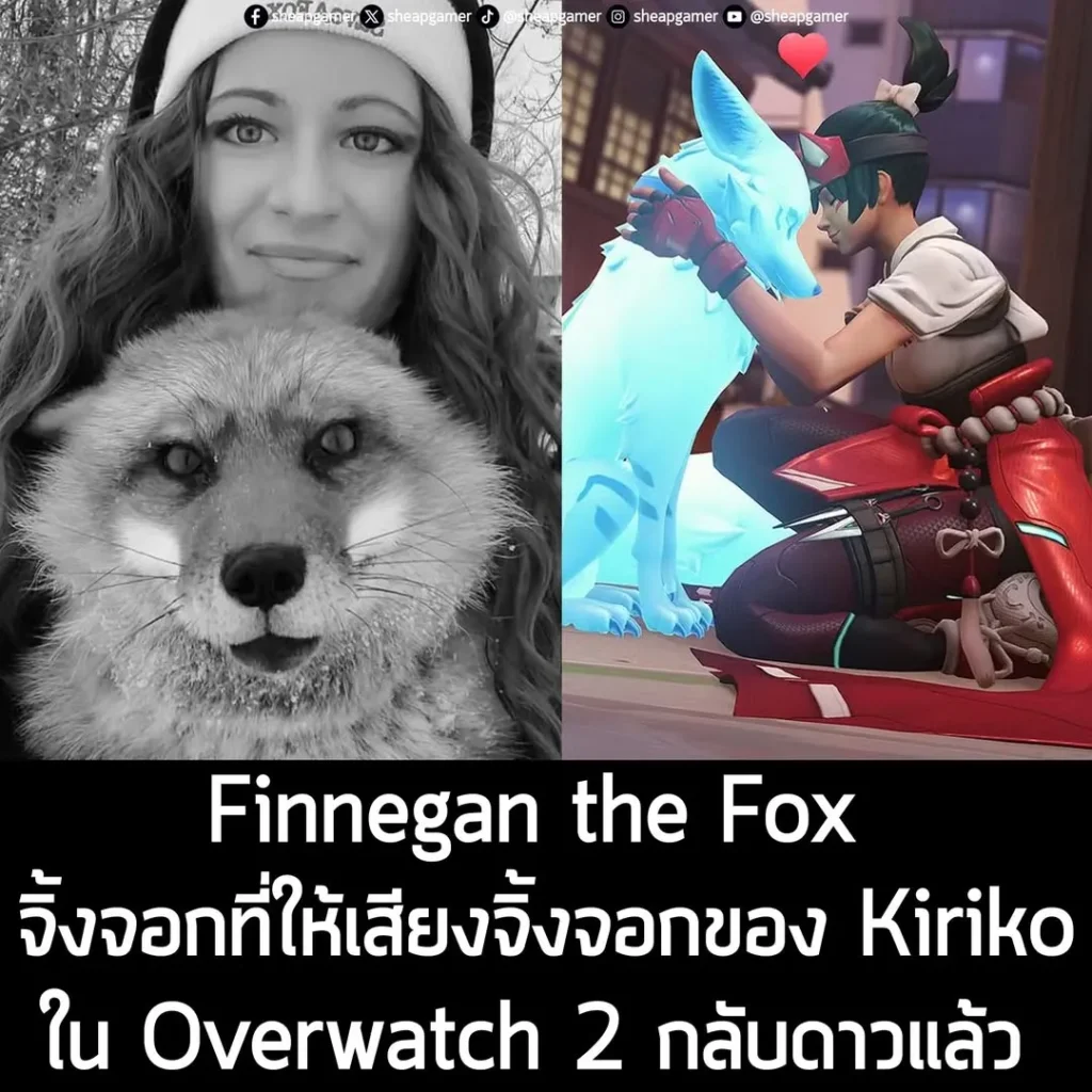 Finnegan the Fox จิ้งจอกที่ให้เสียงพากย์จิ้งจอกของ Kiriko ใน Overwatch 2 กลับดาวแล้ว