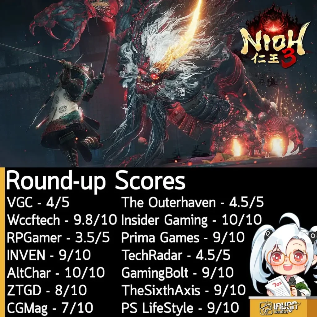 รวมคะแนนรอบสื่อ Nioh 3