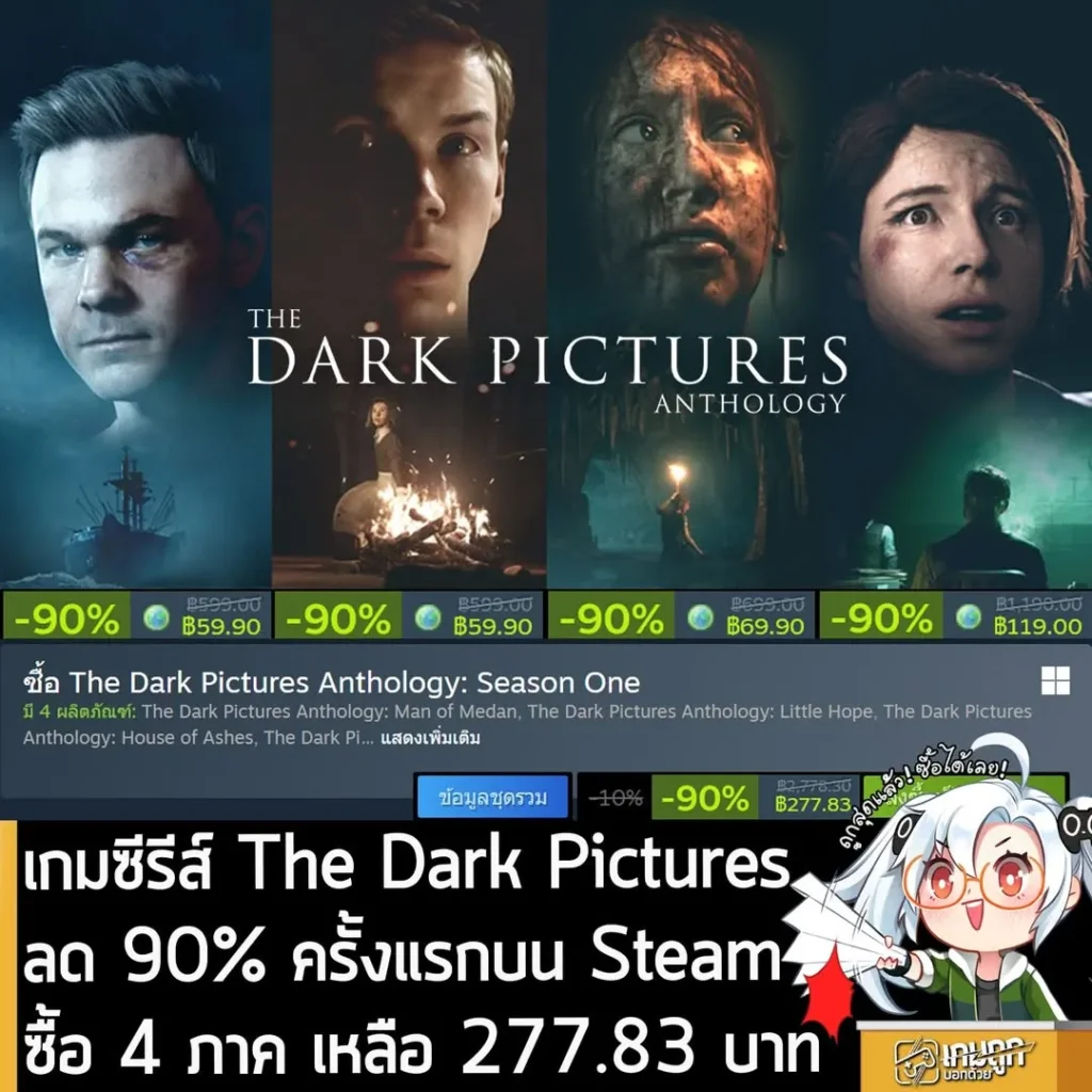 เกมซีรีส์ The Dark Pictures ลด 90% ครั้งแรกบน Steam ซื้อ 4 ภาค เหลือ 277.83 บาท