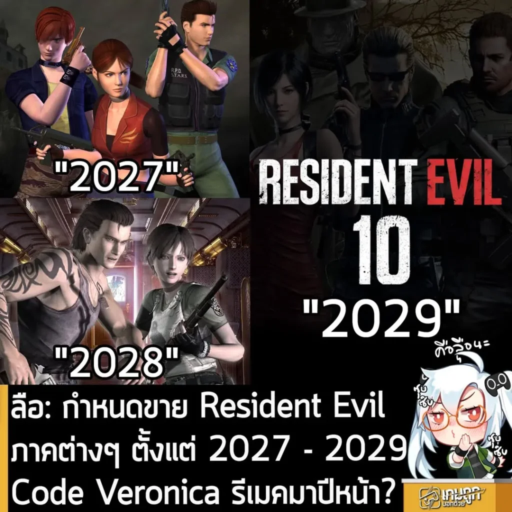 ลือ: กำหนดขาย Resident Evil ภาคต่างๆ ตั้งแต่ 2027 - 2029 Code Veronica รีเมคมาปีหน้า?