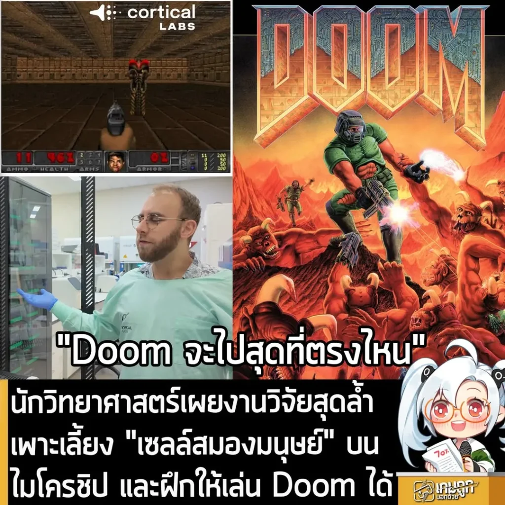นักวิทยาศาสตร์เผยงานวิจัยสุดล้ำ เพาะเลี้ยง "เซลล์สมองมนุษย์" บนไมโครชิป และฝึกให้เล่น Doom ได้