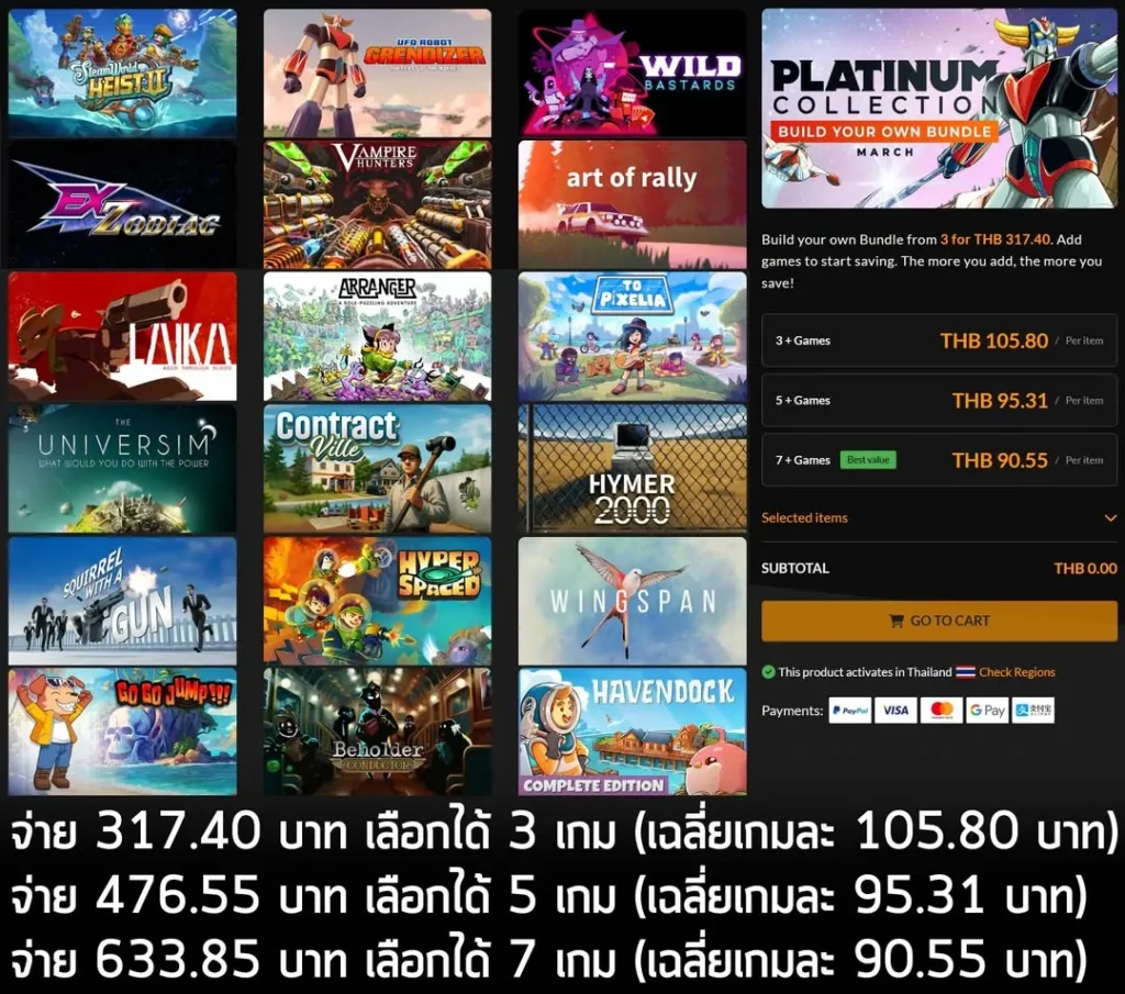 มัดรวมเกม Steam สุดคุ้ม Fanatical Platinum Bundle มีนาคม เริ่มต้นเพียงเกมละ 90 บาท