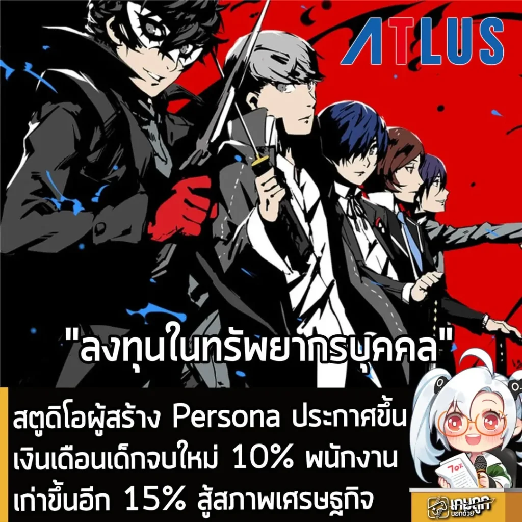 สตูดิโอผู้สร้าง Persona ประกาศขึ้นเงินเดือนเด็กจบใหม่ 10% พนักงานเก่าขึ้นอีก 15% สู้สภาพเศรษฐกิจ