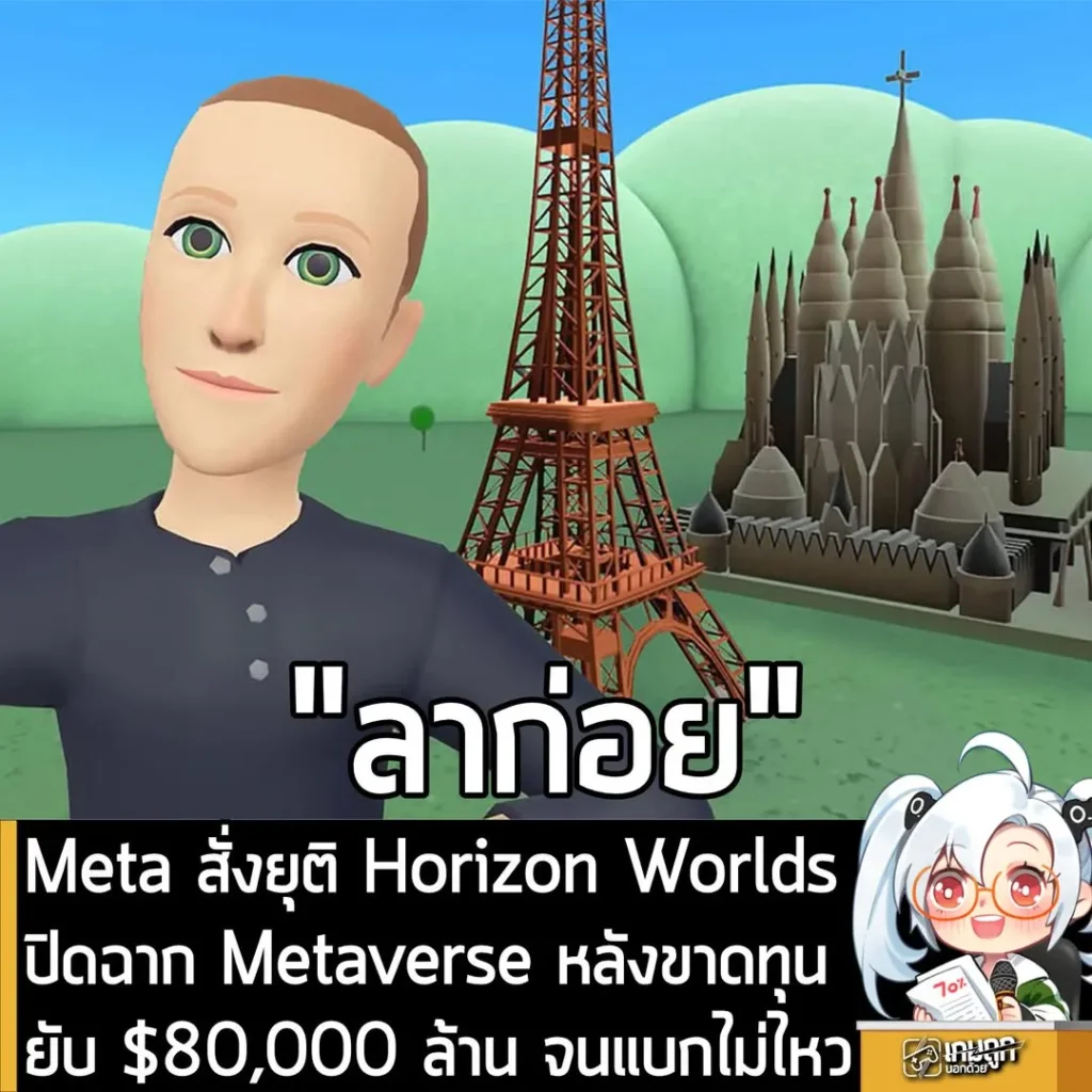 Meta สั่งยุติ Horizon Worlds ปิดฉาก Metaverse หลังขาดทุนยับ $80,000 ล้าน จนแบกไม่ไหว