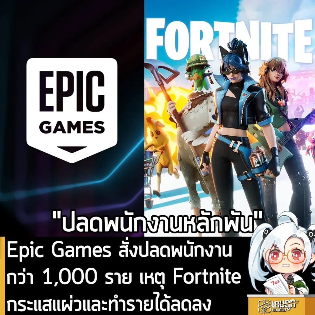 Epic Games สั่งปลดพนักงานกว่า 1,000 ราย เหตุ Fortnite กระแสแผ่วและทำรายได้ลดลง