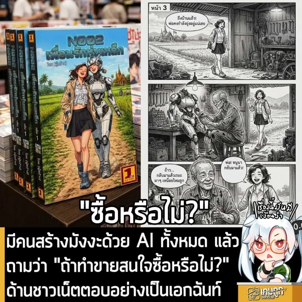 มีคนสร้างมังงะด้วย AI ทั้งหมด แล้วถามว่า "ถ้าทำขายสนใจซื้อหรือไม่?" ด้านชาวเน็ตตอบอย่างเป็นเอกฉันท์