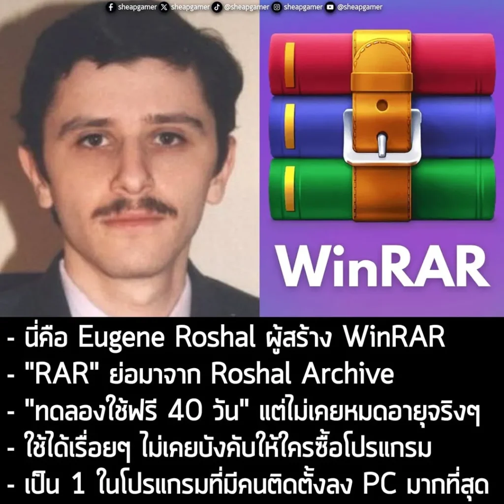 - นี่คือ Eugene Roshal ผู้สร้าง WinRAR