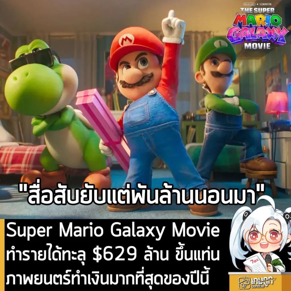 Super Mario Galaxy Movie ทำรายได้ทะลุ $629 ล้าน ขึ้นแท่นภาพยนตร์ทำเงินมากที่สุดของปีนี้