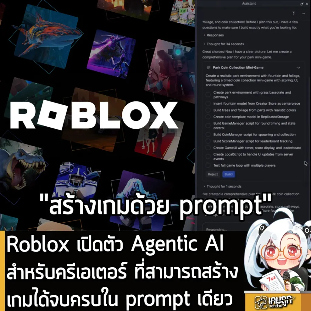 Roblox เปิดตัวเครื่องมือ Agentic AI สำหรับครีเอเตอร์ สามารถสร้างเกมได้จบครบใน Prompt เดียว