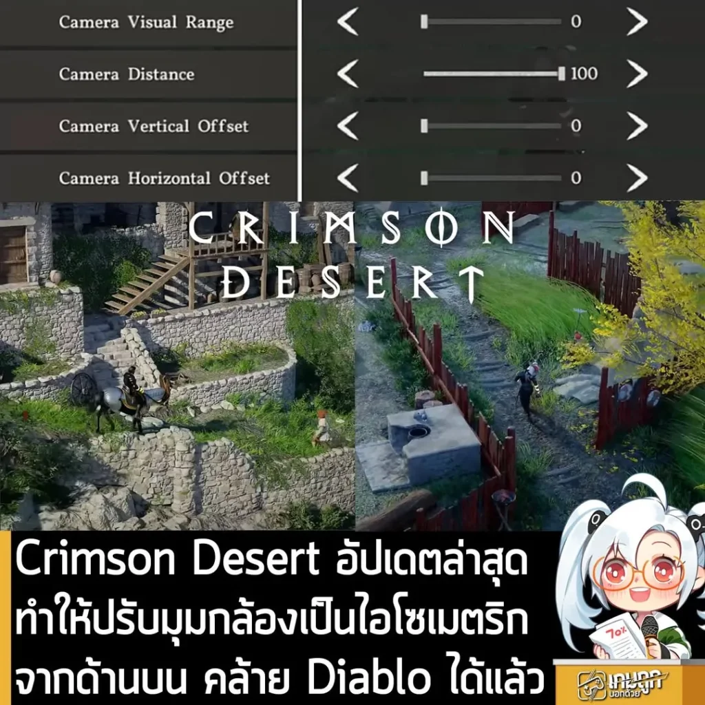 Crimson Desert อัปเดตล่าสุด ทำให้ปรับมุมกล้องเป็นไอโซเมตริกจากด้านบน คล้าย Diablo ได้แล้ว