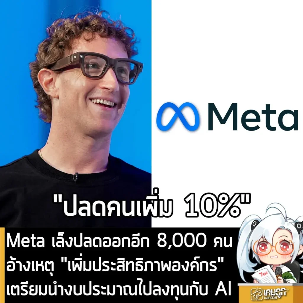 Meta เล็งปลดออกอีก 8,000 คน อ้างเหตุ "เพิ่มประสิทธิภาพองค์กร"เตรียมนำงบประมาณไปลงทุนกับ AI