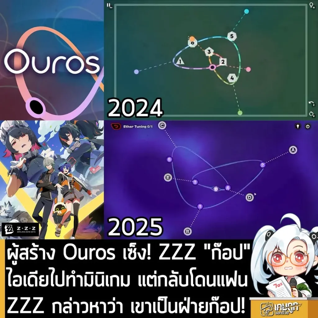 ผู้สร้าง Ouros เซ็ง! ZZZ "ก๊อป" ไอเดียไปทำมินิเกม แต่กลับโดนแฟน ZZZ กล่าวหาว่า เขาเป็นฝ่ายก๊อป!