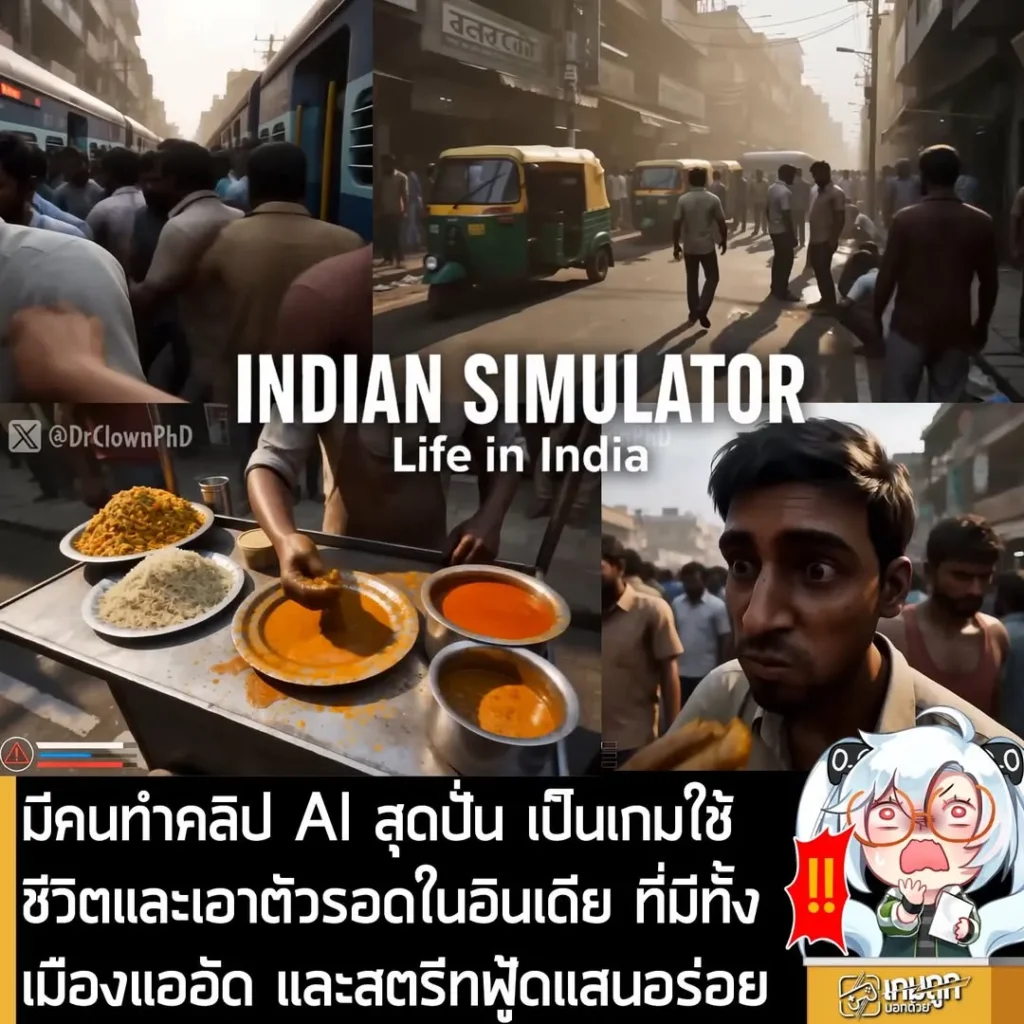มีคนทำคลิป AI สุดปั่น เป็นเกมใช้ชีวิตและเอาตัวรอดในอินเดีย ที่มีทั้งเมืองแออัด และสตรีทฟู้ดแสนอร่อย