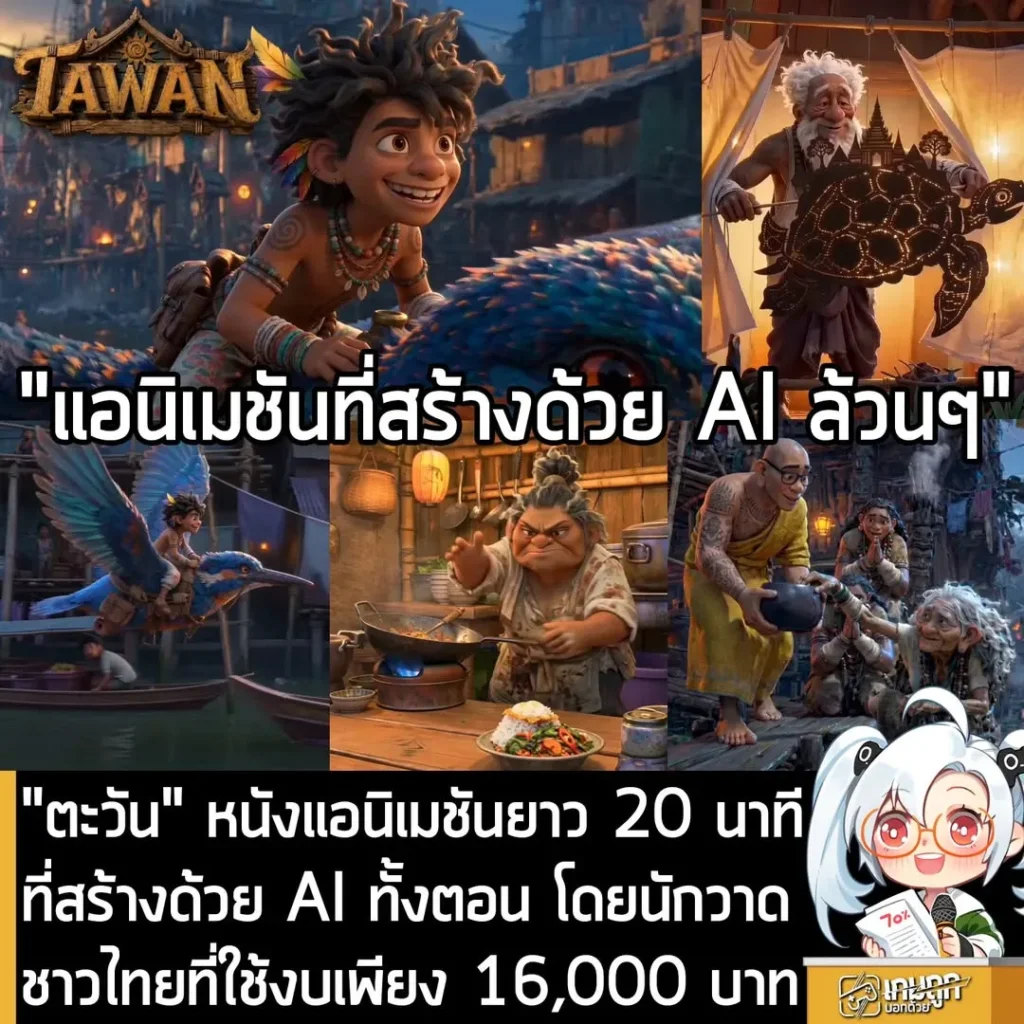 "ตะวัน" หนังแอนิเมชันยาว 20 นาที ที่สร้างด้วย AI ทั้งตอน โดยนักวาดชาวไทยที่ใช้งบเพียง 16,000 บาท