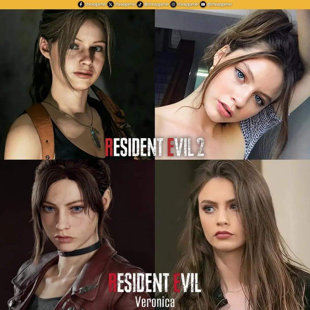 อย่างที่หลายคนทราบมาก่อนว่า Claire Redfield ใน Resident Evil 2 Remake เป็นตัวละครที่สแกนหน้าตามาจากคนจริง โดยมีต้นแบบมาจากนางแบบสาวชาวแคนาดานามว่า Jordan McEwen