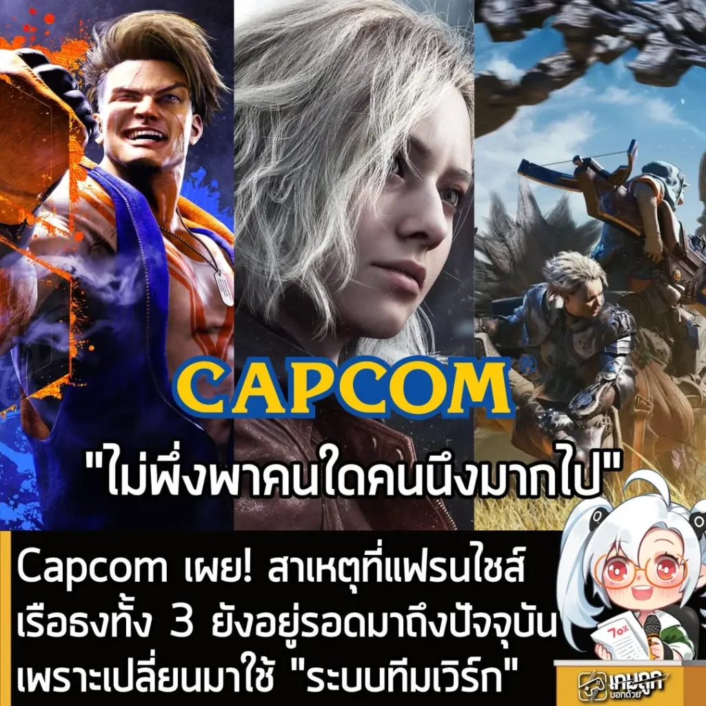Capcom เผย! เหตุที่แฟรนไชส์เรือธงทั้ง 3 ยังอยู่รอดมาถึงปัจจุบัน เพราะเปลี่ยนมาใช้ "ระบบทีมเวิร์ก"