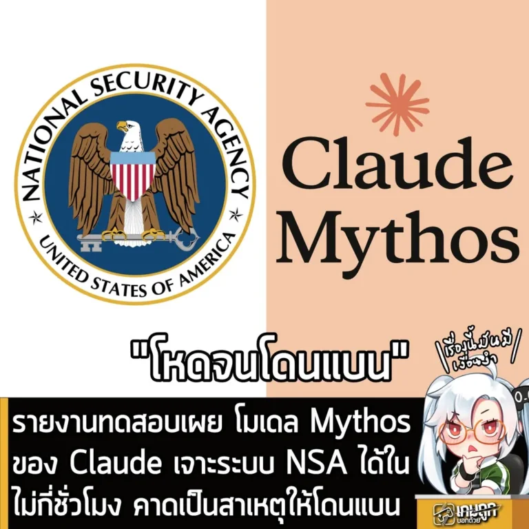 รายงานทดสอบเผย Claude Mythos สามารถเจาะรบบ NSA ได้ในไม่กี่ชั่วโมง คาดเป็นสาเหตุให้โดนแบน