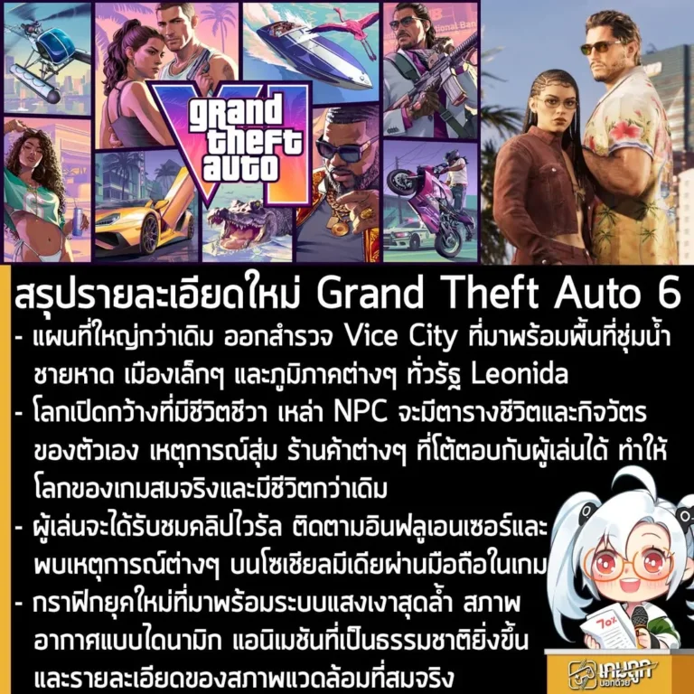 สรุปรายละเอียดใหม่ Grand Theft Auto 6