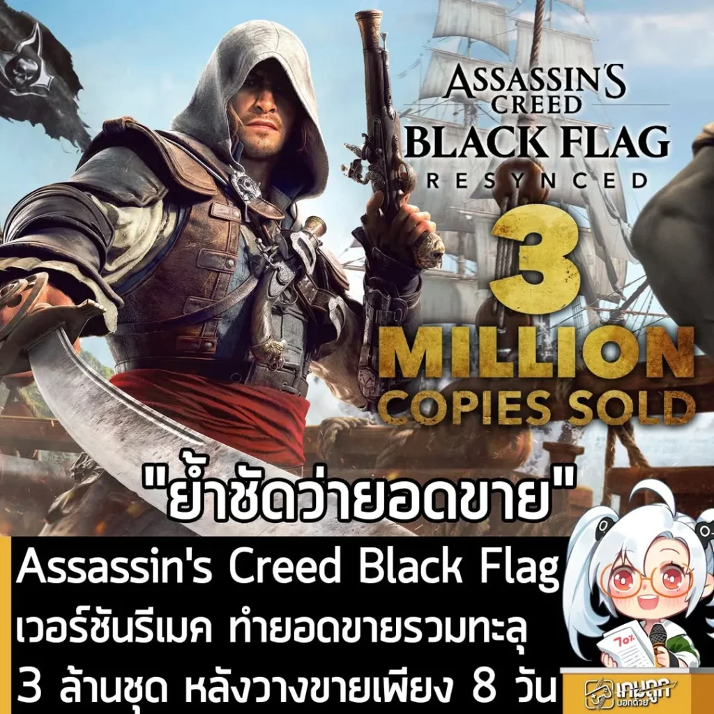 [New] Assassin's Creed Black Flag เวอร์ชันรีเมค ทำยอดขายรวมทะลุ 3 ล้านชุด หลังวางขายเพียง 8 วัน