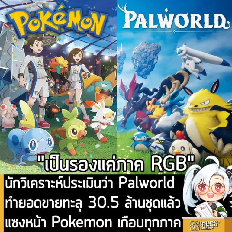 นักวิเคราะห์ประเมินว่า Palworld ทำยอดขายทะลุ 30.5 ล้านชุดแล้ว แซงหน้า Pokemon เกือบทุกภาค