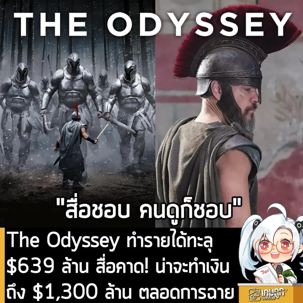 The Odyssey ทำรายได้ทะลุ $639 ล้าน สื่อคาด! น่าจะทำเงินถึง $1,300 ล้าน ตลอดการฉาย